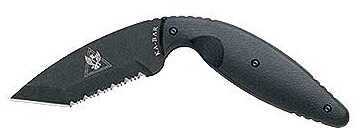 KABAR TDI Law Enforcement 3.68" Fixed Blade Knife Tanto Point Serrated Edge AUS 8A/Black Black Zytel Nylon Sheath 1485