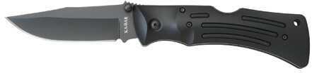 KABAR Mule 3.8" Folding Knife Clip Point Plain Edge AUS 8A/Black Black Zytel Dual Thumb Stud/Pocket 3050