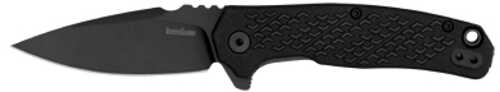 Kershaw Conduit Folding Knife Flipper Assisted Opening Plain Edge 8Cr13Mov Steel Black Oxide Coating Glass Filled Nylon 