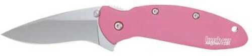 Kershaw Scallion Folding Knife/Assisted 420HC/Satin Plain Clip Point Thumb Stud/Pocket 2.25" Pink Aluminum Box 1620