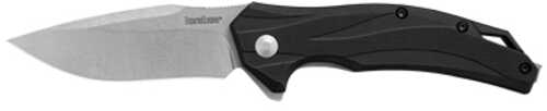 Kershaw Lateral Folding Knife Flipper Assisted Opening Plain Edge 8Cr13Mov Steel Stonewash Finish Glass Filled Nylon Han