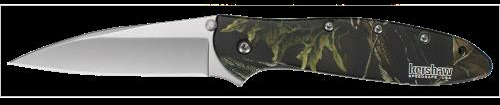 Kershaw 1660CAMO Leek Knife 3" Sandvik 14C28N Steel Drop Point 6061-T6 Anodized Aluminum Camo                           