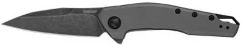 Kershaw Sanctum Folding Knife Flipper Assisted Opening Plain Edge 8cr13mov Steel Blackwash Finish Stainless Steel Handle