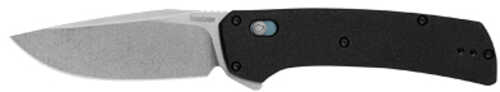 Kershaw Layup Folding Knife Flipper Assisted Opening Plain Edge D2 Steel Stonewashed Finish Silver Black Glass Reinforce