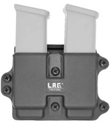 L.A.G Tactical M.C.S Double Pistol 9/40 Magazine Carrier Kydex Black Finish