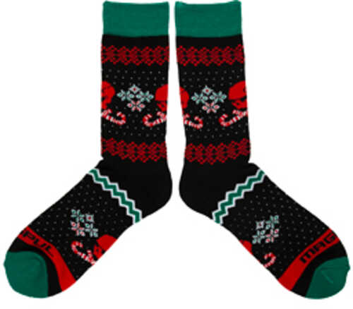 Magpul Industries Ugly Christmas Crew Socks Size Fits Most Black With Custom Knit Graphics Polyester/spandex Material Ma