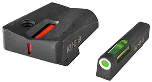 Hi-Viz LightWave H3 Express For Glock 9/40SW/357 Tritium/Fiber Optic Night sights Green Front with White Ring and Orange