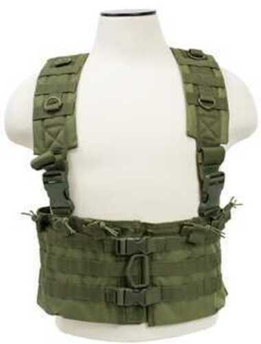 NCSTAR AR Chest Rig Nylon Green Fully Adjustable PALS/ MOLLE Webbing Features Integrated 6 Double AR Magazine pouches CV