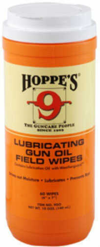 Hoppes Large Lubricating Gun Oil Field Wipes Canister of 60 9GO