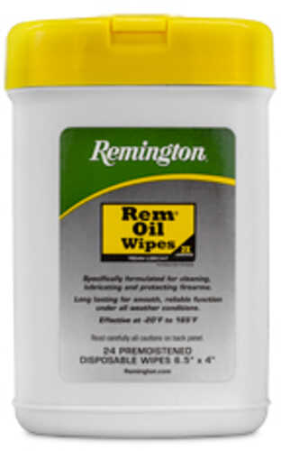 Remington Rem-oil Gun Cleaning Wipes 7" X 8" Wipes 24 Pack Pop Up Canister 16325