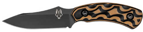 Zac Browns Southern Grind Jackal Pup Fixed Blade Knife 2.8" Drop Point Black And Tan G10 Handle 8670m Carbon Stee