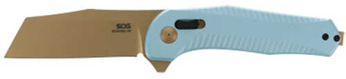 SOG Knives & Tools Diverge XR Folding Knife 3" Sheepsfoot Straight Edge Alumminum Handle Blue PVD Finsih D2 Construction