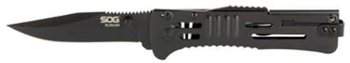 SOG Knives & Tools SlimJim 3.18" Folding Knife Clip Point Straight Edge Bead Blasted Stainless Steel Handle AUS 8 Steel 