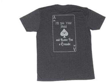 Spikes Tactical Crusade Ace Of Spades Tee Shirt XL Charcoal SGT1070-XL