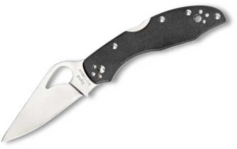 Spyderco Byrd Meadowlark2 Folding Knife 8Cr13MoV/Satin Plain Clip Point Oval Thumb Hole/Pocket 3" Black G10 Box By0