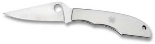 Spyderco Grasshopper 2.313" Folding Knife Clip Point Plain Edge 8Cr13MoV/Satin Stainless Oval Thumb Hole C138P