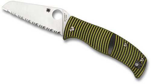 Spyderco Caribbean Folding Knife Black/Yellow G-10 LC200N Sheepfoot C217GPSF