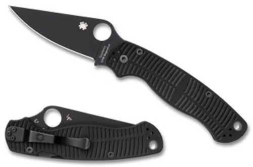 Spyderco Para Military 2 Salt Folding Knife Plain Edge Black G-10 Handle Matte Finish Black Blade 3.45" Blade CPM MagnaC