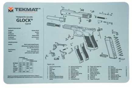 Tekmat for Glock Gen 4 Double Sided Pistol Mat 11"x17" Black And Grey