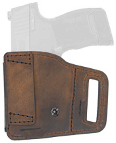 Versacarry V-Slide Belt Slide Holster Right Hand Fits Sig P365 Distressed Leather and Polymer Brown VSL211365