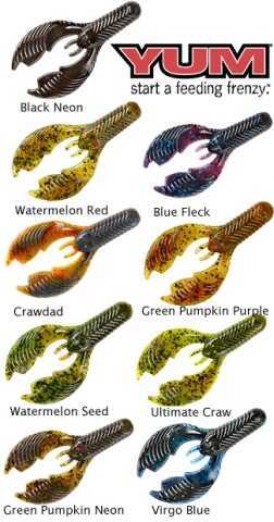 Yum F2 Craw Chunk 2.75In. 10Pk Black Neon