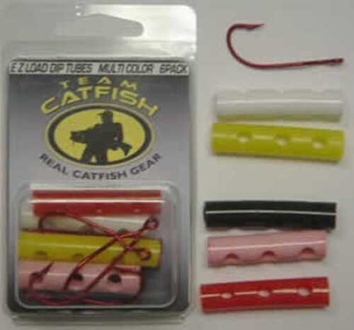 Team Catfish Ez Load Tubes With 2/0 Hooks 6Pk Cam Action Black