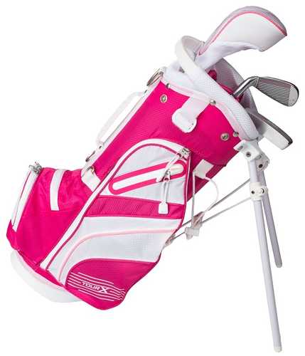 Tour X Size 0 Pink 3pc Jr Golf Set w/Stand Bag