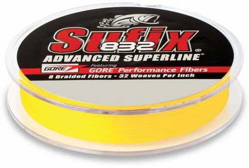 Sufix Advanced Superline 832 Braid 30 lb HiVis Yellow 300 yd