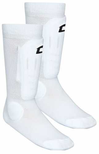 Champro Sock Style Shin Guard White Medium Large