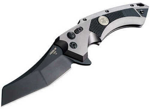 Hogue X5 4in Sig Tact Blk Wharncliffe Grey Alum Black G10