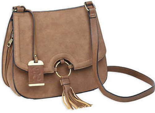 Bulldog Concealed Carry Purse Crossbody Small Camel Suede