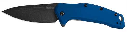 Kershaw Link Assisted 3.25 in Blackwash Plain Blue Aluminum