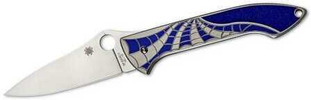 Spyderco Mike Draper Folder Blue Titanium Plain Edge Knife