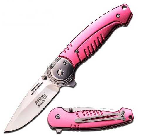 M-Tech 4.5" Mirror Polished Pink Aluminum Handle Folder