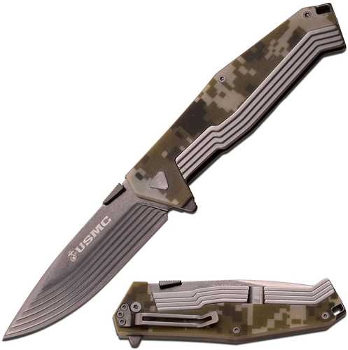 MTech US Marines Folding Knife 4.75inw-Ti Bld and Camo G10 Handle