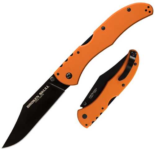 Cold Steel Broken Skull I Folder 4 in Black Blade Plain Orange G-10