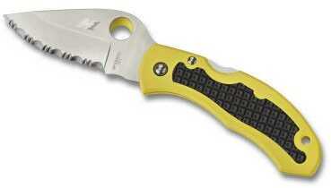 Spyderco 2.96in Snap-It Salt Fldg Knife-ComboEdge-Yllw FRN