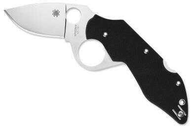 Spyderco 2.79in Introvert Folding Knife-plainedge-black G-10