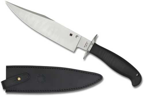 Spyderco Respect Bowie Fixed Blade Knife 7.94" Clip Point CPM-154 Stainess Steel G-10 Handle Black