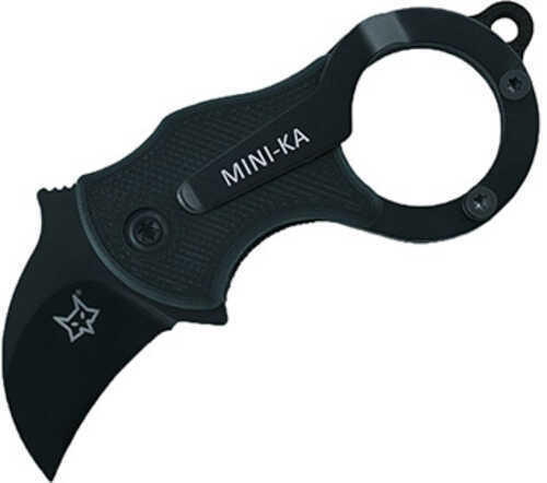 Fox Mini-Ka Karambit Folder 1.0 in Black Plain Handle