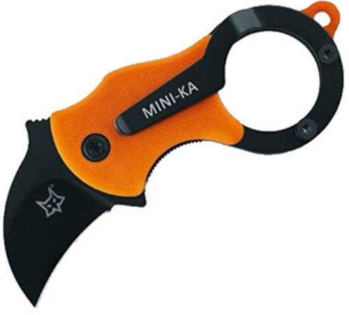 Fox Mini-Ka Karambit Folder 1.0 in Black Plain Orange Handle