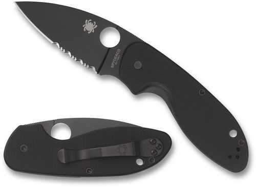 Spyderco Efficient Folder 2.98 in Black Combo G-10 Handle