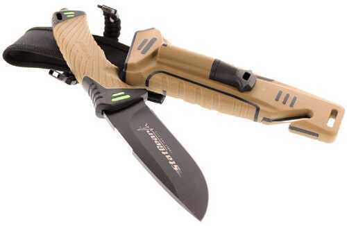 StatGear Surviv-All Fixed Blade 4.2 in Tan Rubber Hndl