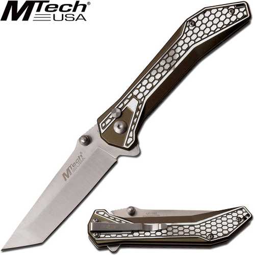 MTech USA Folder 3.25 in Blade OD Green Aluminum Handle