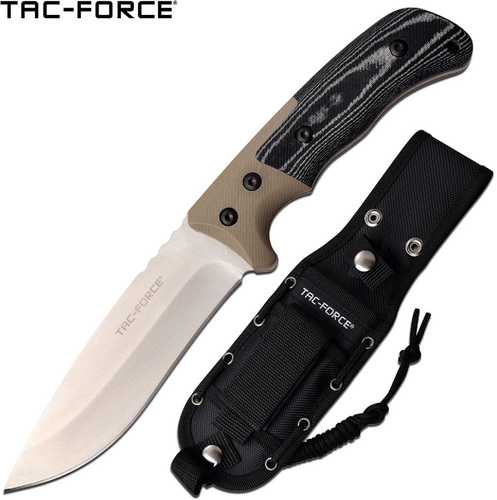 Tac-Force Fixed 4.9 in Blade Tan-White Micarta Handle