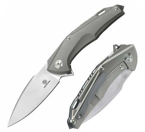 Defcon Shark's Tooth Folder 3.5 in Blade Light Gray Titanium