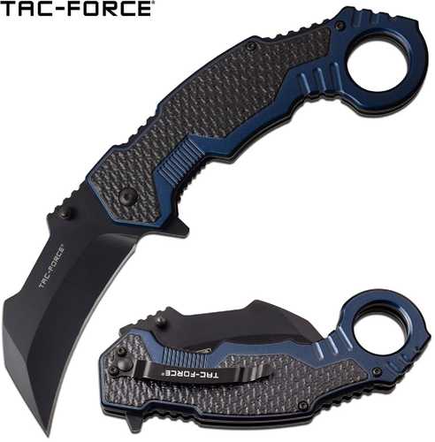 Tac-Force Assisted Karambit 3 in Blade Blue Aluminum Handle