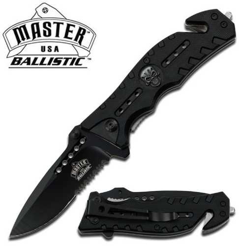 Master Assisted 3.25 in Blade Black Nylon Fiber Handle