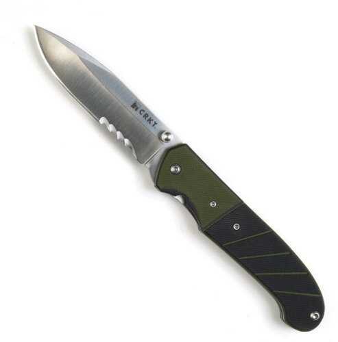 CRKT Initor Black/ Green Veff Serrations Combo Edge 6855