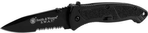 Smith & Wesson Swat Med Ma Black Serrated Knife Pocket Clip